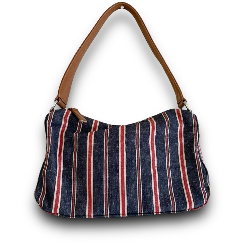 BANANA REPUBLIC Y2K Striped Baguette Handbag Purse Shoulder Bag